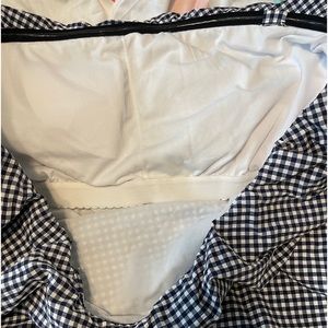 Strapless swim suit w/ built in bra.